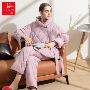 
Leqiu 2025 autumn and winter new down jacket pants tops women's white goose down home clothes thickened warm suit pajamas