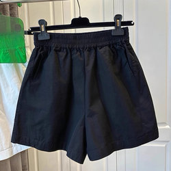 Single/Two-Piece Set Black Shorts Women's Pants Summer Thin Loose Slimming Petite A-Line Casual Wide-Leg Pants