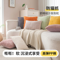 Light Luxury Simple Plush Pillow Lumbar Pillow Sofa Living Room Bedside Cushion Cover Pillowcase Sofa Cushion Cover