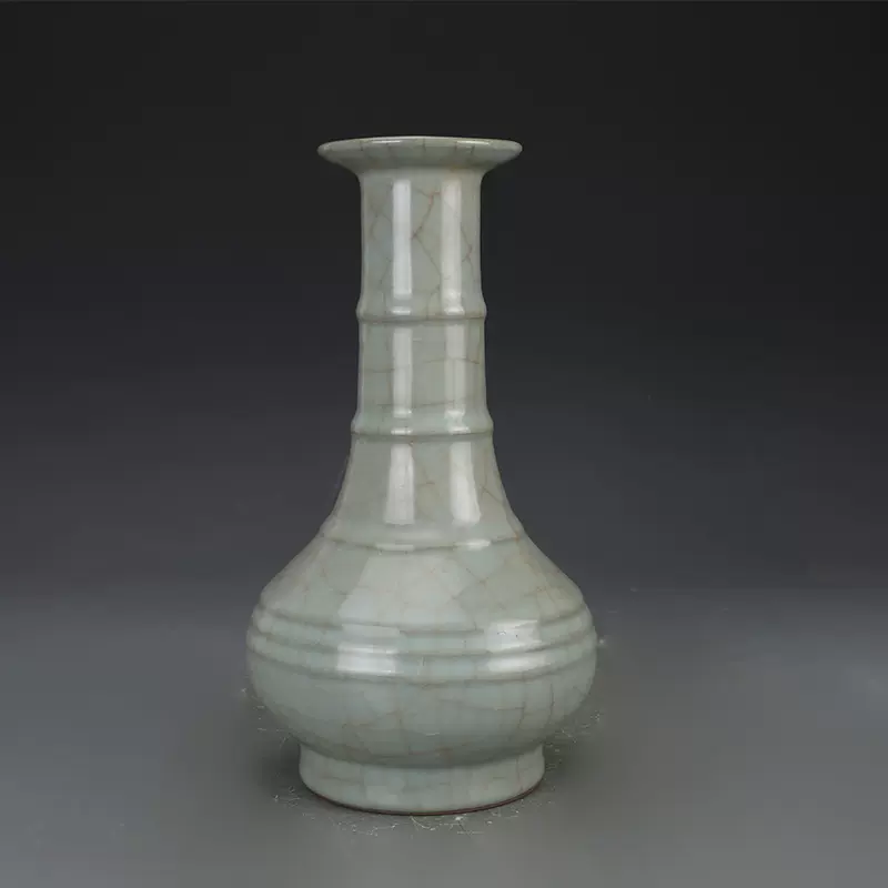 宋瓷宋官窯青釉弦紋瓶仿古瓷器古董古玩老貨五大名窯收藏品花瓶-Taobao