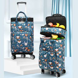 Insulated Outdoor Multifunctional Trolley Bag, Extra-Large Household Shopping Cart with Universal Wheels, Foldable and Lightweight Model