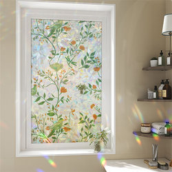 Electrostatic Colorful Glass Stickers, Electrostatic Adsorption, Glue-Free, Balcony Bedroom Window Decoration, Thickened Laser Film, Rainbow Film