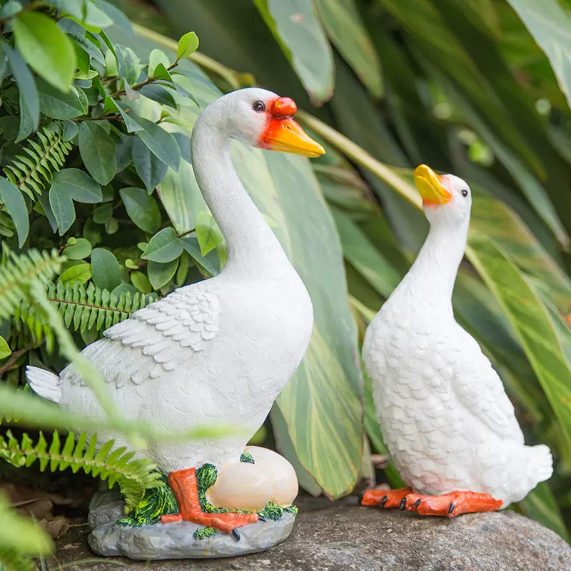蔚然花屋户外庭院景观仿真动物白鹅鸭子花园装饰品公园雕塑工艺品 Taobao