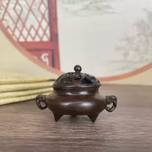 煎茶道具 唐物 古銅宣徳銅 灑金 双耳涼炉 V R7336