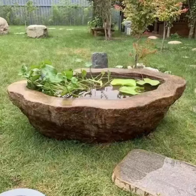 石鉢 水鉢 花器 メダカ鉢 金魚鉢 つくばい庭石自然石