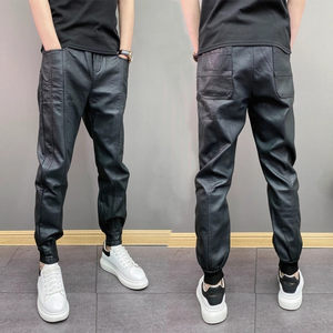 Men's windproof and waterproof PU pants plus velvet thickened motorcycle pants 2025 autumn and winter riding pants motorcycle leather pants men