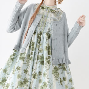 
Large round neck Lolita short sweater cardigan Lolita cardigan retro knitted soft girl girl cute sweater
