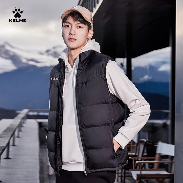 Kelme Calme Vest Thicker Movement Men's Football Winter Cold Shoulder Plel Cotton Parent -Child Vecent Clip