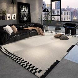 2025 Cream-Style Living Room Carpet, Home Sofa Coffee Table Mat, Bedroom Non-Slip Mat, Washable, Wipeable, and Customizable