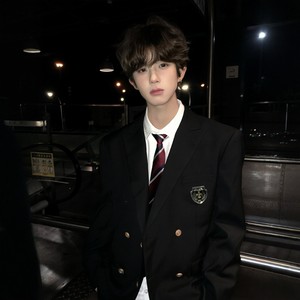 [Statistic] dk uniform school gift top suit black blue men's casual jacket double-breasted suit suit set

