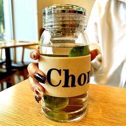 High Borosilicate ins Glass Cup, High Temperature Resistant Transparent Water Cup with Insulated Diamond Lid, Creative and Aesthetically Pleasing Floating Cup