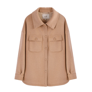 Wanli (clothing) new winter hairy woolen suits outer set female short INS worker double -sided wool
