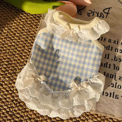 Pet Dog and Cat Clothes, Spring and Autumn Thin Style, Small Puppies, Teddy, Bichon, Yorkshire, Bowknot Lace Vest