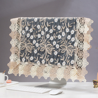 Monitor Dust-Proof Cloth: European-Style Lace Cover For 24-27 Inch Screens