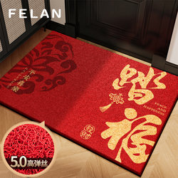 Entrance Door Mat, Dust-Proof, No-Wash Foot Mat, Household 2025 New Model, Stain-Resistant, Non-Slip, Red Wire Loop Door Mat