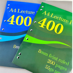 American-Style A4 Thick 400-Page Thin and Crisp Notebook with High Aesthetic Appeal, ins Style Notebook, Student-Specific for Exam Preparation, Note-Taking, Draft Paper, Practice Questions, A4 Notebook, 55g, Lined, Can Be Spread Flat, Practice Notebook