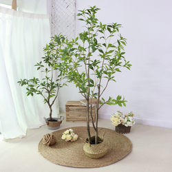 High-End Artificial Greenery with Horsewood, Restaurant Landscaping, Large Indoor Artificial Green Plants, Fake Trees, Artificial Tree Decoration and Landscaping