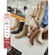 How do you want to be thick and high -heeled, elastic thin boots, female new leather socks boots, female small square boots
