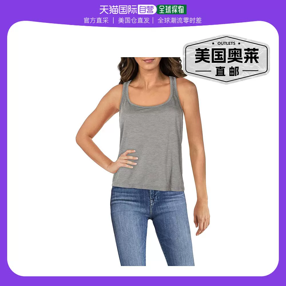 phat buddhaWomens Knit Sleeveless Tank Top - gray 【美国奥莱-Taobao