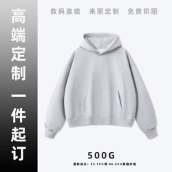 American-Style Trendy Brand 500g Heavyweight Fleece Hooded Sweatshirt for Men and Women, Loose Casual Couple's Spring and Autumn Printed Clothing
