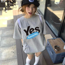 American High Street Pure Cotton Short-Sleeved T-Shirt for Women, Summer 2026 New Style, Loose Design, Niche Retro Trendy Brand Top