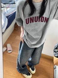 American High Street Style Gray Short-Sleeve Heavyweight Pure Cotton T-Shirt for Women, 2025 Summer New Loose Korean Style Half-Sleeve Top Trendy