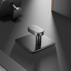 Space Aluminum Coat Hook with Strong Adhesive for Clothes and Hats, Single Hook, No Nails, No Drilling, 2024 New Model