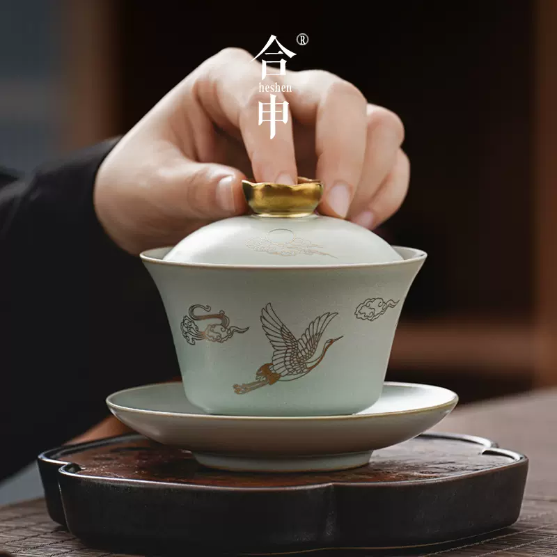 中国陶磁器汝窯茶碗-