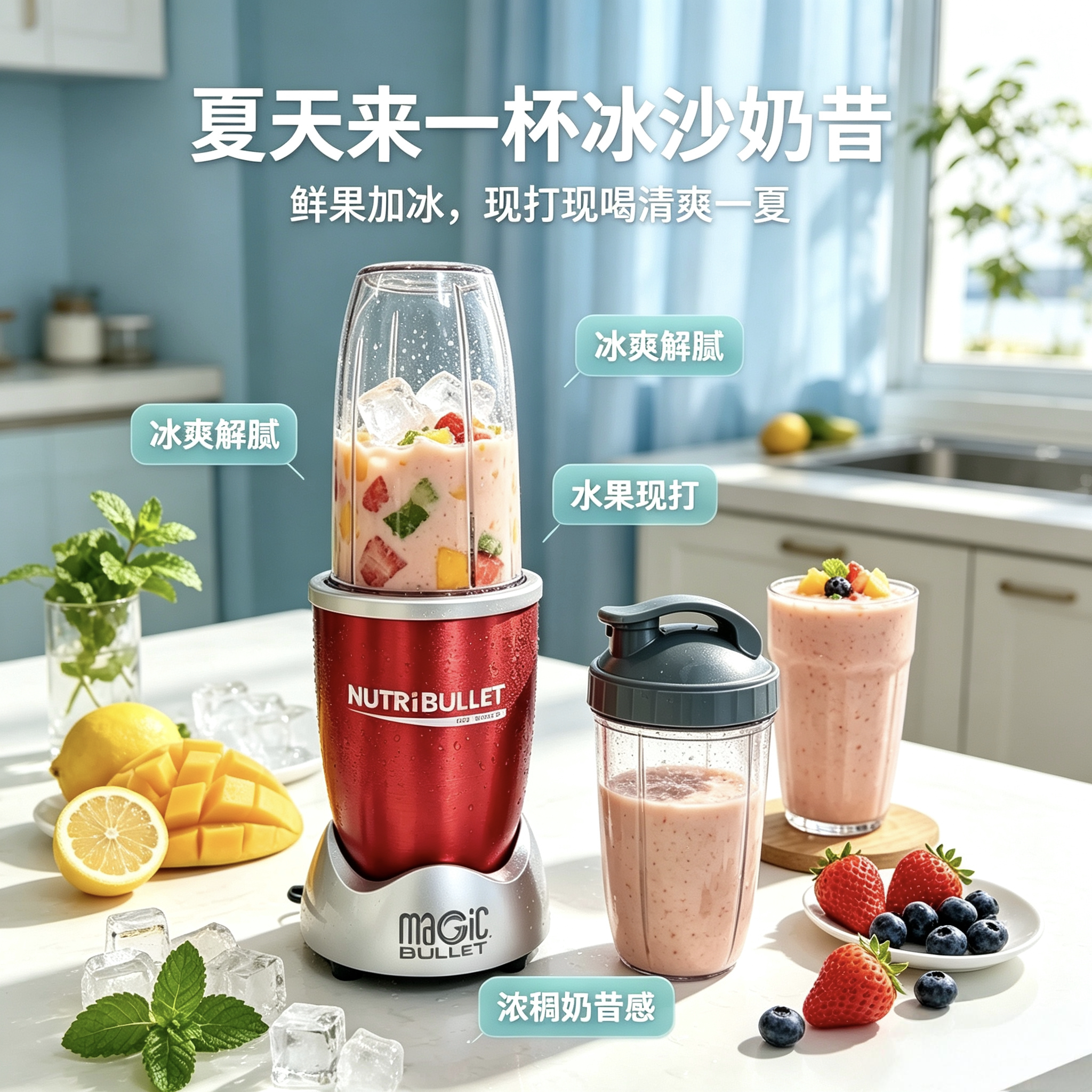 Блендер NutriBullet Pro 900W, компактный домашний: соки, смузи, фруктово-овощные смеси, фруппе