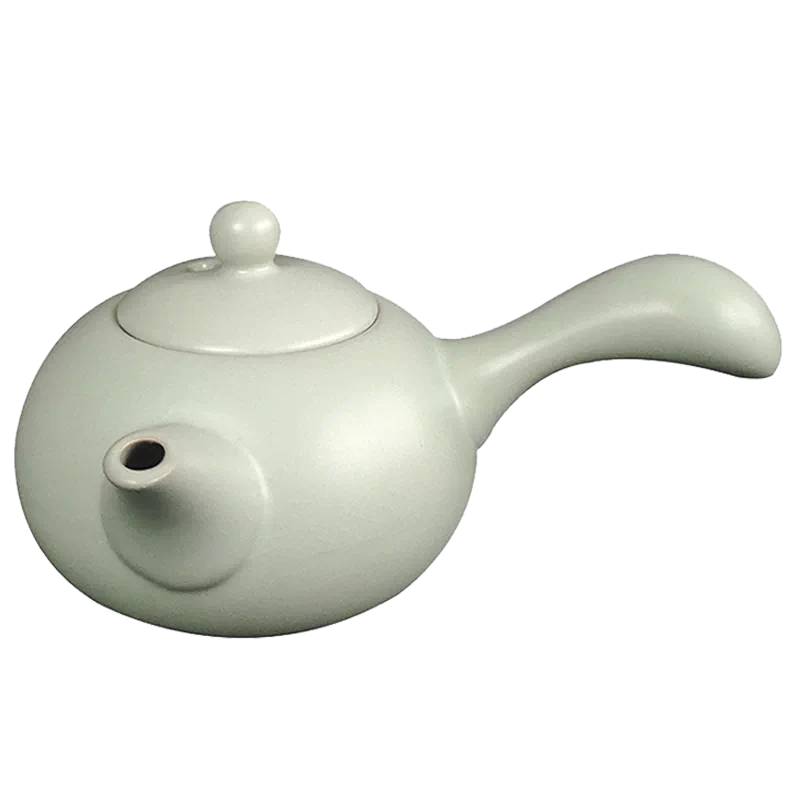 汝窑日式侧把茶壶家用单个功夫茶具泡茶壶过滤泡茶器开片单壶陶瓷 