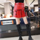 A-line skirt for women 25 autumn new genuine leather red leather skirt sheepskin high-waisted slim short skirt asymmetrical skirt