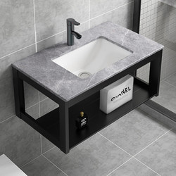 Space Aluminum Simple Washbasin Small Apartment Wall-Mounted Washbasin Cabinet Combination Bathroom Household Ceramic Washstand