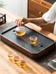 mẫu đĩa gỗ đẹp Gỗ nguyên khối đá vàng đen nhỏ khay trà phong cách Trung Hoa hộ gia đình đơn giản bàn trà lưu trữ nước loại thoát nước hai mục đích khay nhỏ trà biển đũa gỗ cẩm lai