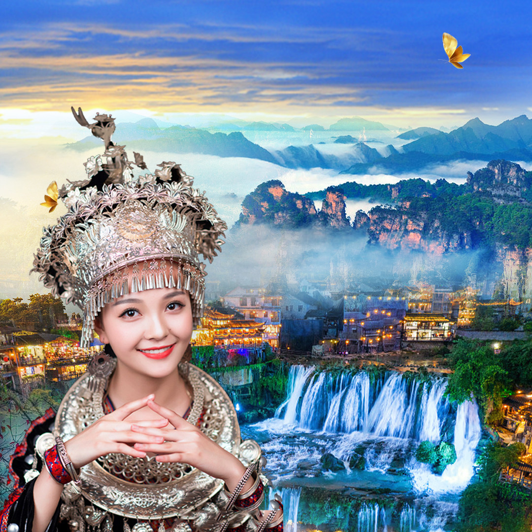 湖南长沙到凤凰古城二日纯玩跟团游矮寨大桥芙蓉镇苗服拍照住民宿