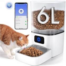 Pet Smart Feeder Automatic Pet Feeding Bowl Wifi Remote Video Dog Feeding Machine 6L Food Storage Bucket