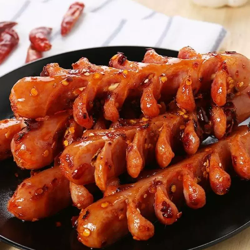 夫宇麦穗肠串商用开花肠热狗香肠切花烧烤食材烤肠油炸小吃半成品