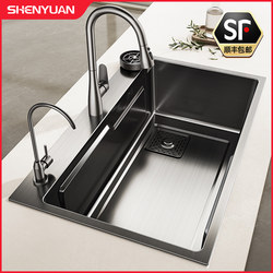 Large Single-Slot Kitchen Sink Sus304 Thickened Stainless Steel Dishwashing Basin for Home Use Under-Counter Yuyao Dishwashing Basin