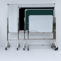 Mobile Whiteboard with Stable Stainless Steel Bracket for Teaching and Training, Double-Sided Green Board, Blackboard, Writing Board, Display Board