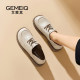 Gomeki 2025 new autumn leather lace-up single shoes British style student flat loafers women's small leather shoes