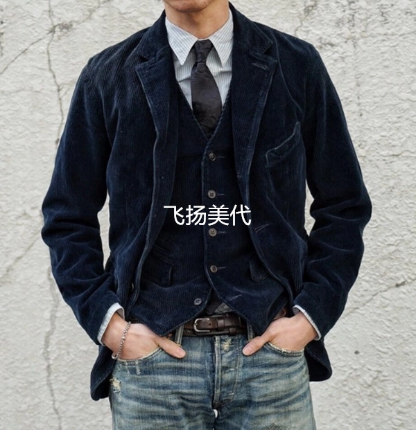 未使用品】RRL indigo corduroy sport coat Men's Unconstructed