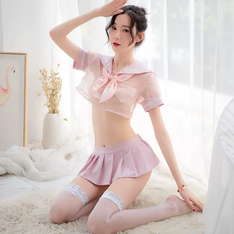 长夜漫漫性感内衣性感制服妹妹装水手服透明套装女可爱睡衣-Taobao
