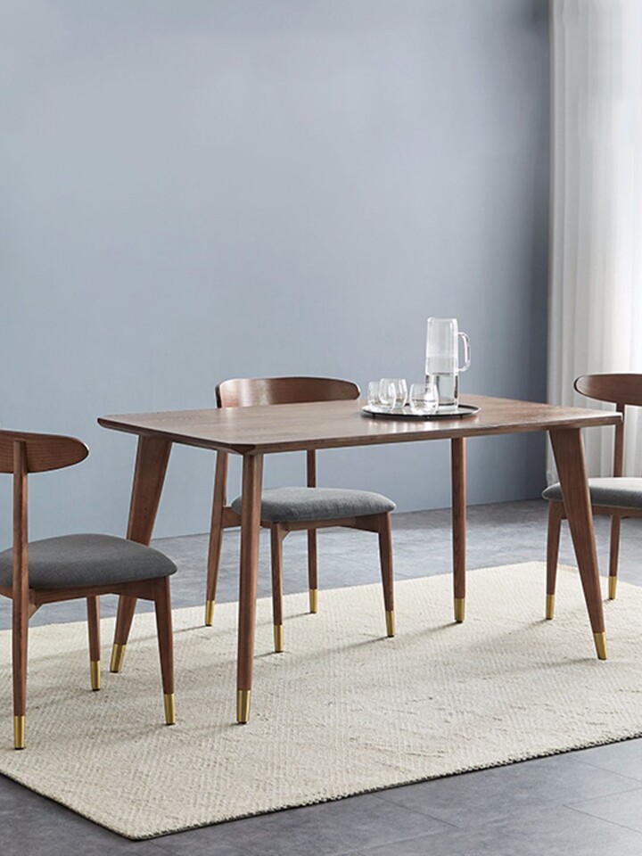 优梵艺术简约现代实木餐桌椅组合