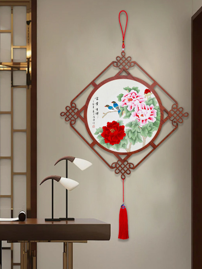 壁掛け装飾 中国 牡丹と中国結びの壁飾り - Lu shidi Zgj631