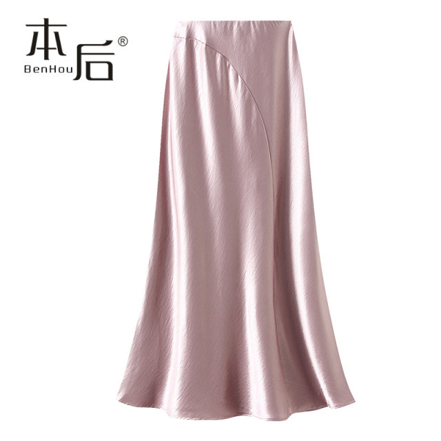 9860 Thin irregular satin fishtail skirt summer women's long skirt new slim and elegant skirt imitates jealous
