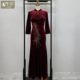 
Extra long fishtail dress, new velvet mother's dress, elegant embroidery heavy industry Xi mother-in-law cheongsam wedding banquet dress