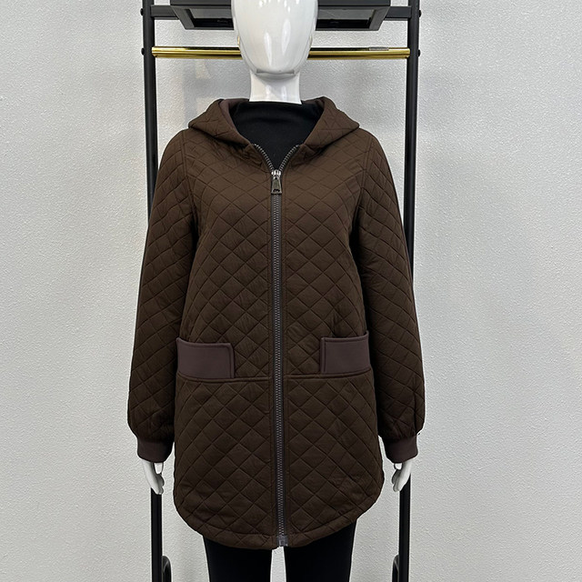 Mom's winter casual cotton jacket 2024 new cotton jacket mid-length middle-aged and elderly women's large-size down cotton jacket
