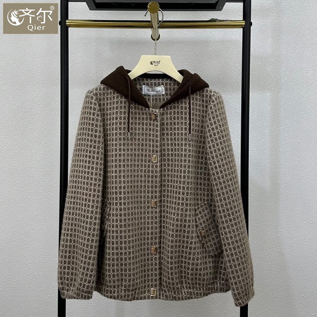 
Brand mother's autumn and winter coat women's 2025 new middle-aged and elderly loose hooded gold mink fleece top