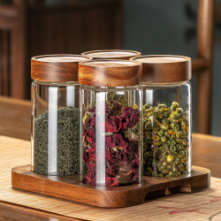 Tea can sealed jar glass household food grade storage