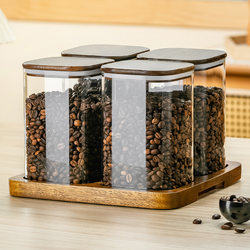 Coffee Bean Storage Jar, Food-Grade Glass Sealed Jar, Coffee Powder Storage Jar, Special Tea Jar for Bean Aging, Empty Bottle