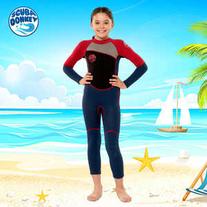 
New children's swimsuit conservative one-piece long-sleeved long pants swimsuit for boys and girls swimwear wetsuit sun protection clothing